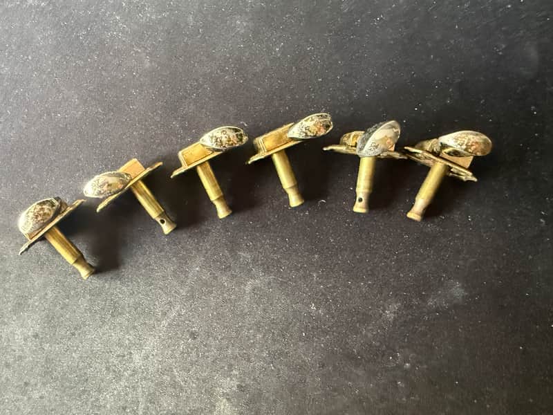 (6) Vintage Kluson "Deluxe" "double-row" tuners,  gold-plated round buttons, circa 1964, image 1
