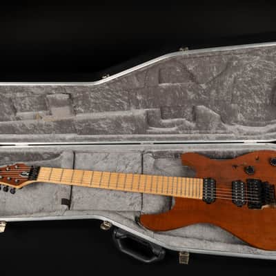 2014 Mayones Regius Pro 7 Claro Walnut | Custom 7-String Swamp Ash Body Neck Thru Birdseye Maple Fretboard DiMarzio Pickups Floyd Rose Tremolo Coil Split | CoA OHSC image 24