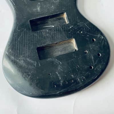 Black Solid Basswood 6 String Bass Body image 3