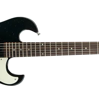 Silvertone Double Cut Bolt-on Alnico 6 Lipstick PU's - Black Silver Flake (1449BSF2) image 2