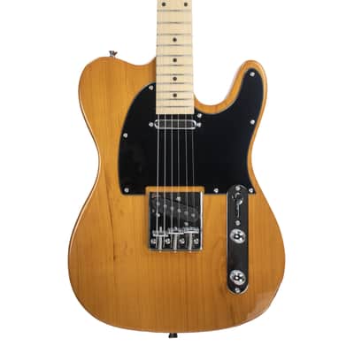 Sawtooth ET Alder Series Electric Guitar, Butterscotch with Black Pickguard image 1