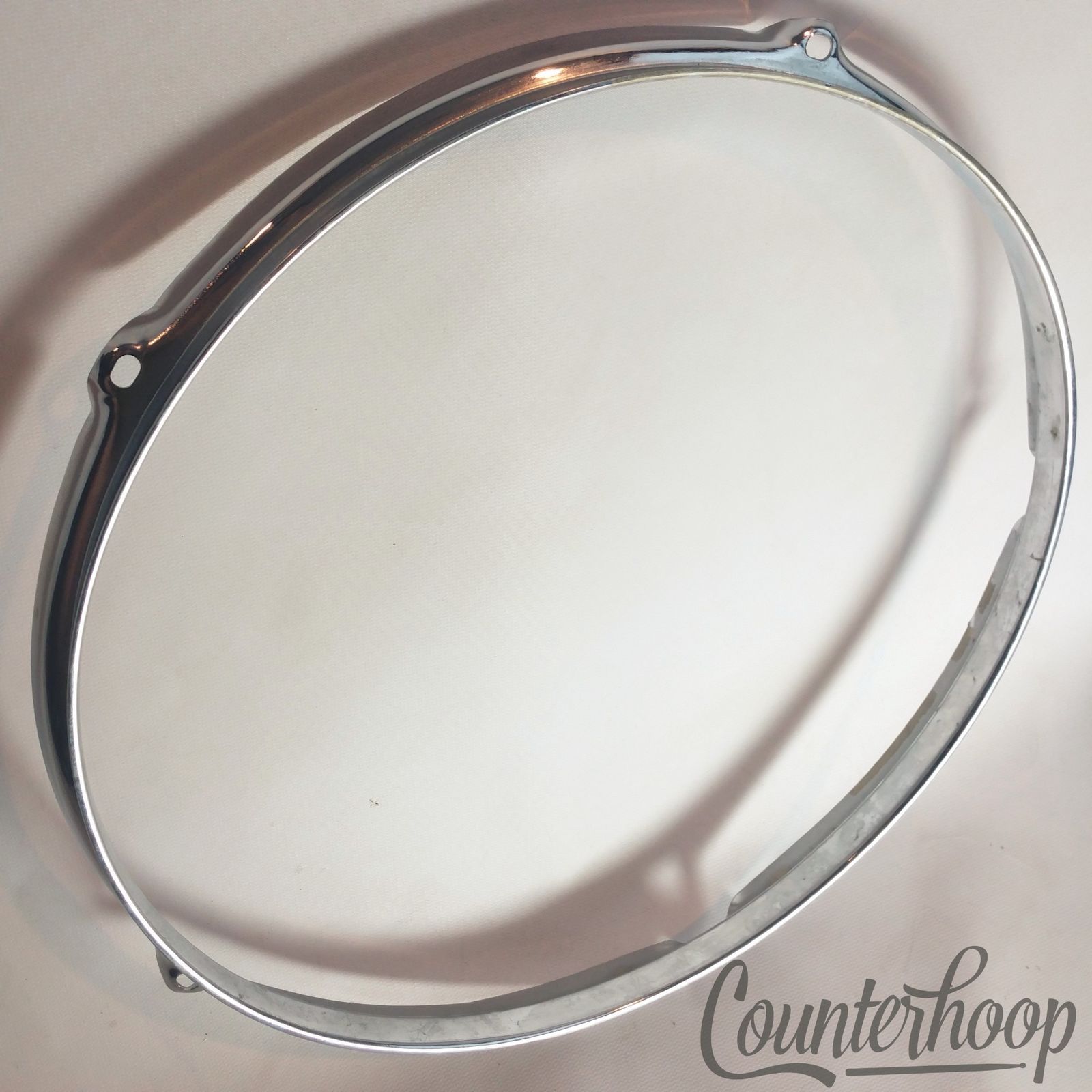 Pearl Rogers-Style 13"Tom Drum Rim/Hoop Triple Flange Chrome 5-Hole Vintage 60s — main photograph
