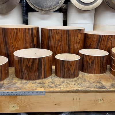 ROSEWOOD and Maple 9 pcs shell set - DOUBLE BASS - 5 ply core Drum Shell 9 pcs set - Clear gloss polished BEST OFFERS ACCEPTED! image 5