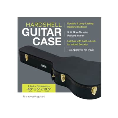 Knox Gear KN-GC02 40-Inch Hard Shell Acoustic Concert Guitar Case image 3