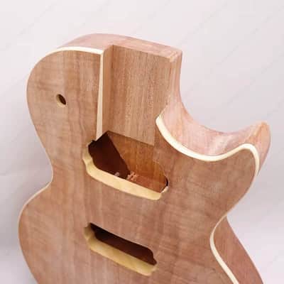 Mahogany Wood DIY Project Guitar LP Style Body with Veneer Maple Top image 5