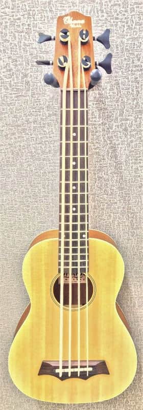 Ohana BKB-22E Acoustic Electric 4-String Solid Spruce Top Ukulele Bass - Blem image 1