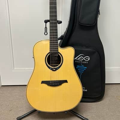 Lag Tramontane Hyvibe THV20DCE Acoustic Guitar w/Electronics - Natural image 1