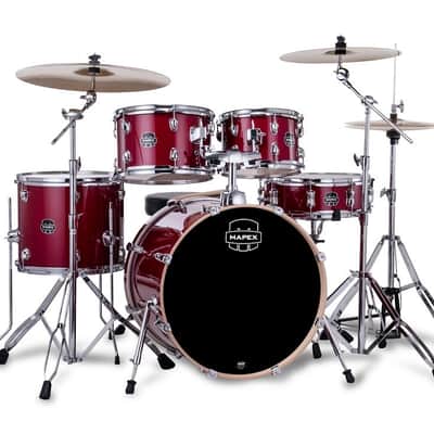 Mapex VE5045FTC Venus Fusion Shell Pack, 20" Bass Drum, Crimson Red Sparkle image 1