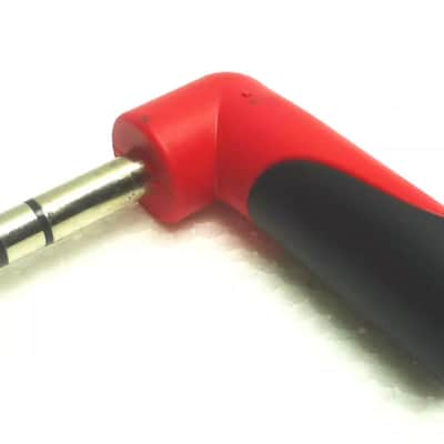 LASE Professional Right-Angle 1/4" Stereo Male Plug to 1/4" Stereo Female Jack image 1