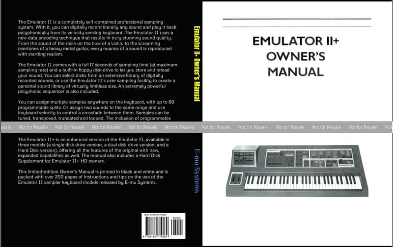 E-mu Systems Emulator II sampler Owner's Manual image 1