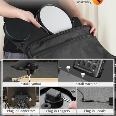LEKATO Electronic Drum Set Portable Electric Drum Set for Beginner with Quiet Mesh Snare Drum Pads image 7