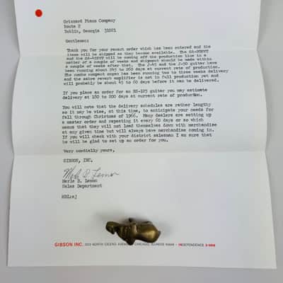 Gibson Original Vintage Sales Letter w/ Envelope 1965 image 2