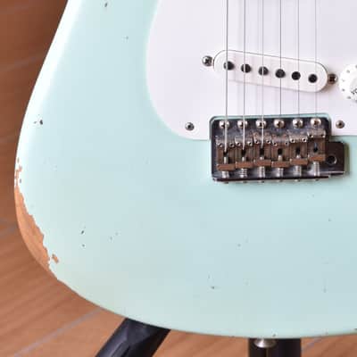 Fender Custom Shop Stratocaster 1958 Relic Super Faded Aged Surf Green image 5
