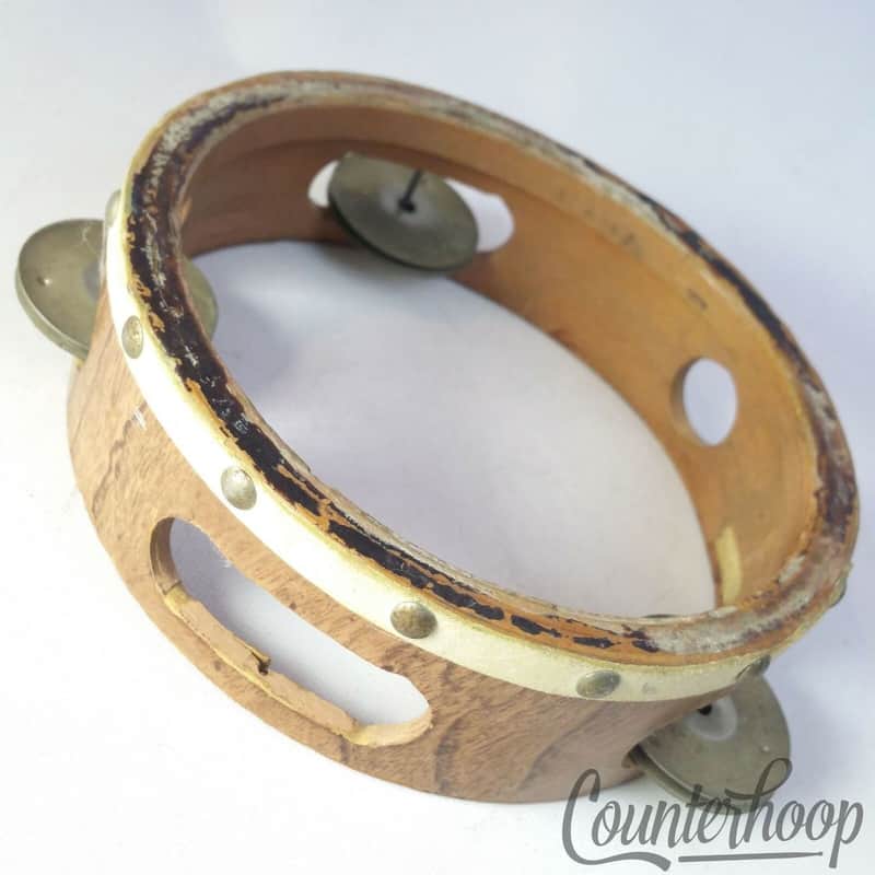 *Pearl 6" Wood Tambourine Vintage 60s Percussion Instrument Made In Japan MIJ* image 1