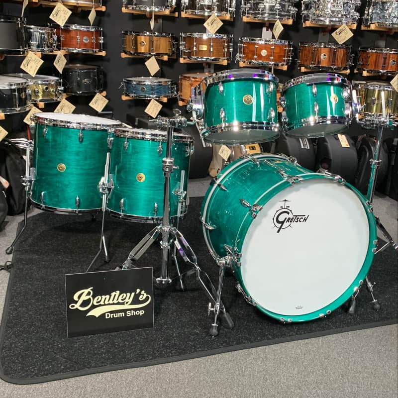 ~WOW!~ Gretsch USA Custom 5-Piece 10/12/14/16/22 Drum Kit Set in Caribbean Blue Gloss Lacquer image 1