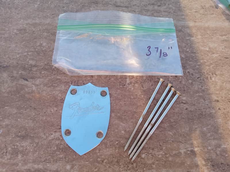 Vintage Circa 1967 Fender Acoustic Guitar Neck Plate w/ Screws! Rare, Original Part! image 1