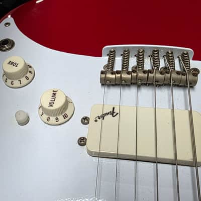 1981 Fender Bullet H-1 American Stratocaster with Telecaster Headstock Red Vintage 80s 1980's made in USA 1H Guitar with original hard case OHSC RARE image 5