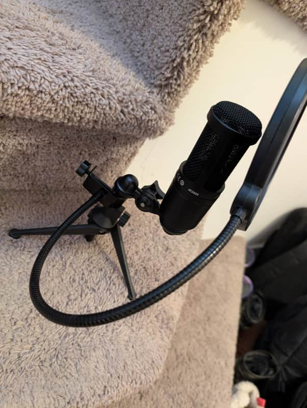 Audio-Technica AT2020 Large Diaphragm Cardioid Condenser Microphone 2010s - Black image 1