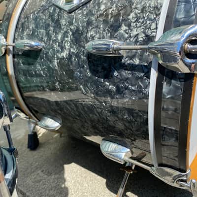 Gretsch 18”  Round Badge Drum Set 1960’s - Holy Grail of Jazz Drum Kits! Black Diamond Pearl 3 piece drum set image 4