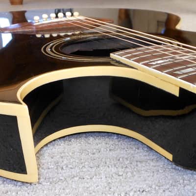 1986 Gibson Black Acoustic Guitar Prototype_(Chet Atkins?)_Thin Body_Sharp Cutaway_Original Case image 11