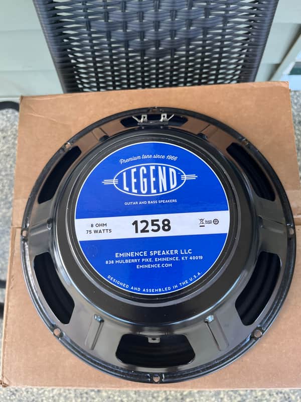 Eminence Legend 1258 75w 12" 8 Ohm Replacement Speaker 2010s - Black image 1