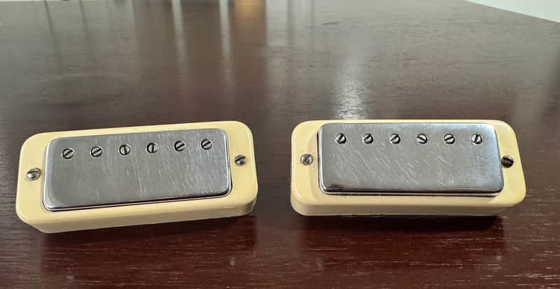 Gibson Vintage Les Paul Deluxe Mini Humbucker Patent Number Sticker Pickup Set 1969-1974 image 1