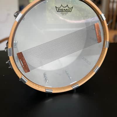 Ayotte Keplinger 14x5.5” Stainless Steel Snare Drum – Original Wood Hoops – Rare Finish - 1990s image 6