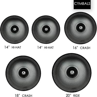 Low Volume Cymbal Quiet Tone Cymbal Set 14"hihat16"crash18"crash20"ride with bags Black Color image 2