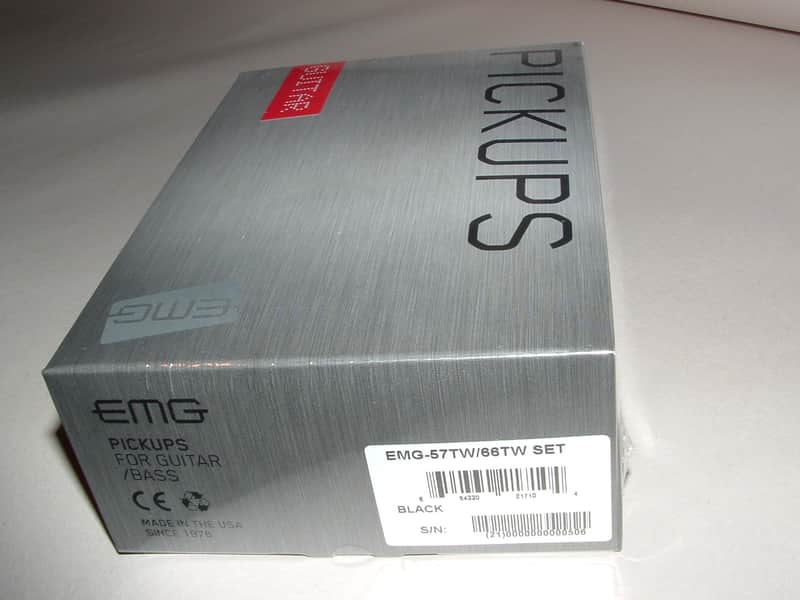 EMG 57TW/66TW Active Alnico V Humbucker Set (Black) New with Warranty image 1