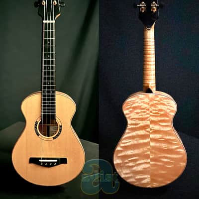 RARE HIVE HORNET CSTM TENOR UKULELE W/MSTR GRADE ADIRONDACK SPRUCE+QUILTED MAPLE—GORGEOUS TONE AND LOOKS!!! image 3