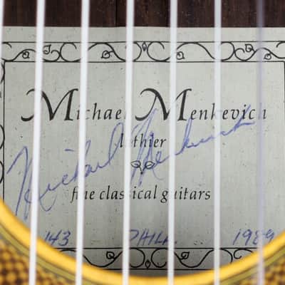 RARE 1989 Michael Menkevich Custom 10-String Classical Harp Guitar, Spruce/Brazilian, w/Case image 15
