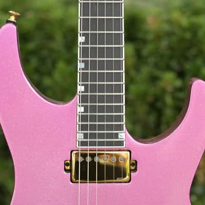 ESP USA M-II NTB FR EMG, Gold Hardware - Disco Pink Sparkle image 5