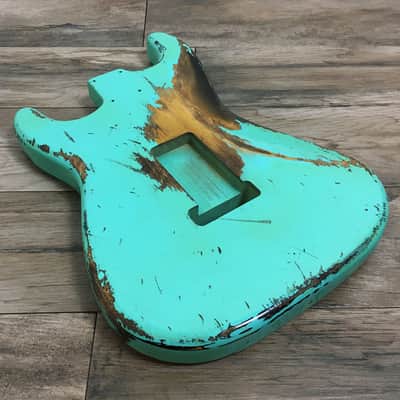 Made to Order - FRANCHIN Mercury guitar body Relic Aged 100% Nitro Lacquer COLOR OVER COLOR (Sunburst/ Black/ White/ Blue/ Green/ Yellow/ Red/ Pink/ Burgundy/ Purple/ Gold/ Silver, etc.) Basswood Poplar Stratocaster-Strat-S-Style Made in Italy image 23