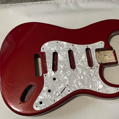 1995 MIM Fender Mexico Candy Apple Red Stratocaster Guitar Body 6 Post Tremolo image 19