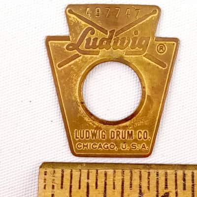 Ludwig #497747 Keystone Badge 1967 Brass Vintage Snare/Tom/Bass Drum Chicago USA image 1