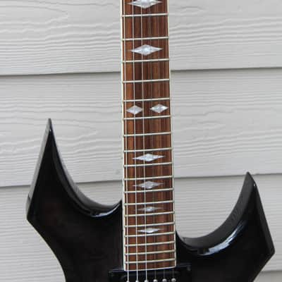 B.C. Rich Warlock N.J. Neck Thru Series Korea Guitar Translucent Black Quilt Top + Hard Case image 11