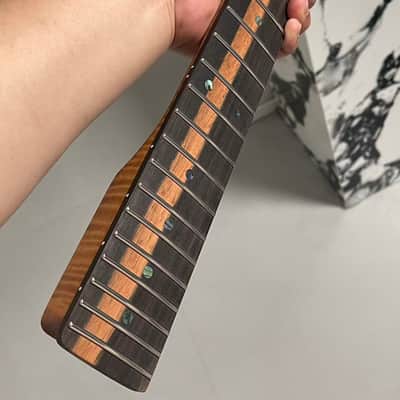round-end stainless steel AAAA 22frets roasted flame Maple 22fret Roasted flame Maple Electric guitar neck Ebony fingerboard。 image 7