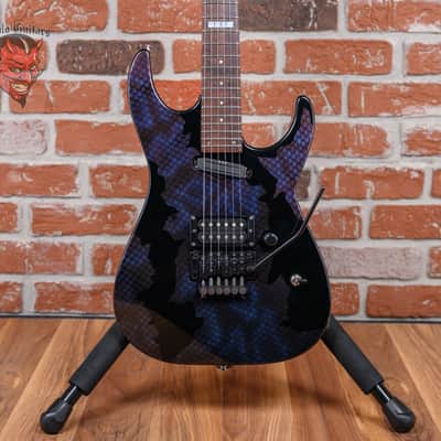 ESP M-II Deluxe Blue Snakeskin 1992 w/Hard Shell Case image 1