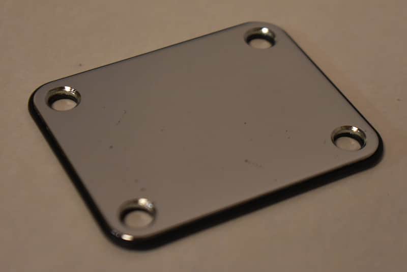 1980s Schecter USA Neck Plate With Gasket Chrome NOS image 1