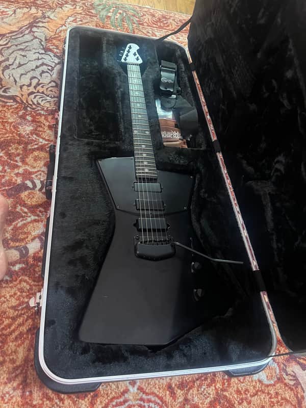 2017 Ernie Ball Music Man USA Annie Clarke St. Vincent Signature - Stealth Black, Ebony Fretboard, 3 DiMarzio Mini Humbucker, Tremolo, Stainless Steel Frets, OHSC image 1