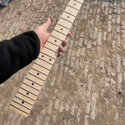 Banana head floyd rose nut stainless steel 22 frets Sickle head Maple guitar neck 25.5inch hole 10mm Lock nut Satin image 1