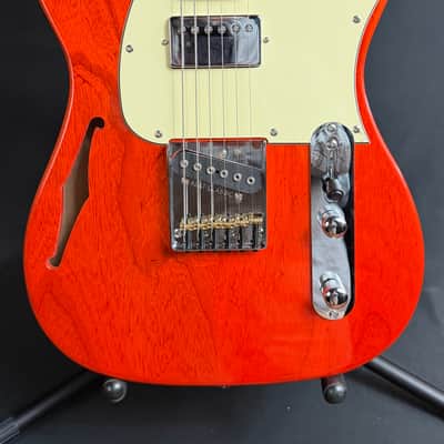 G&L Tribute ASAT Classic Bluesboy Semi-Hollow Electric Guitar Clear Orange Finish image 2