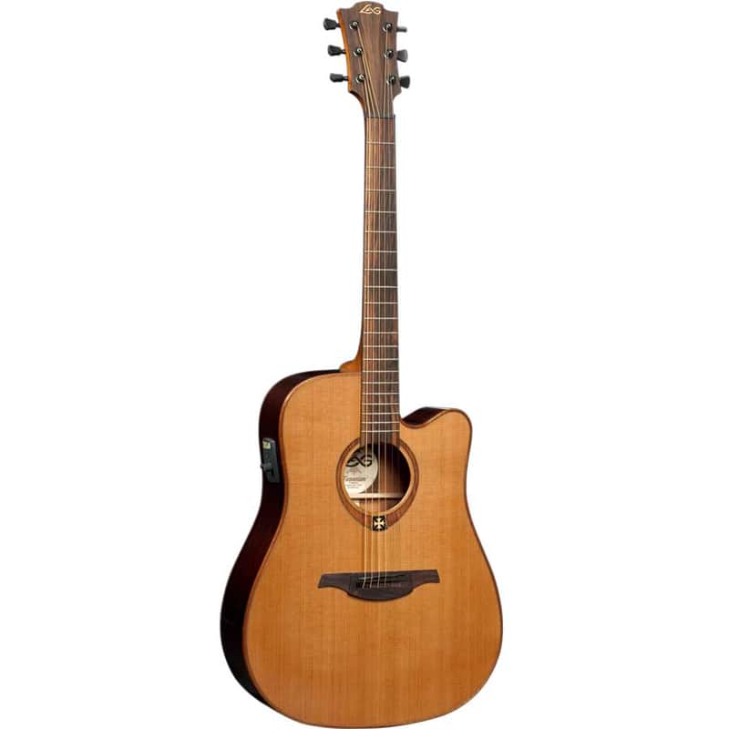 Lag T100DCE Tramontane Stage Series Dreadnought Cutaway Natural image 1