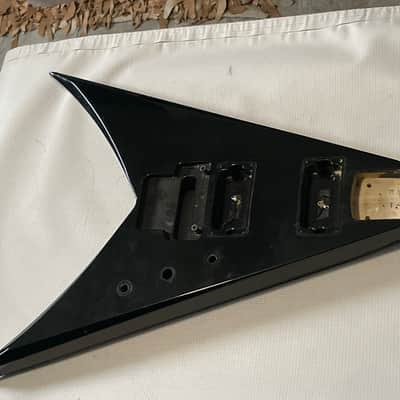 1990's MIJ Jackson Professional King V Black Guitar Body Floyd Tremolo Ready image 3