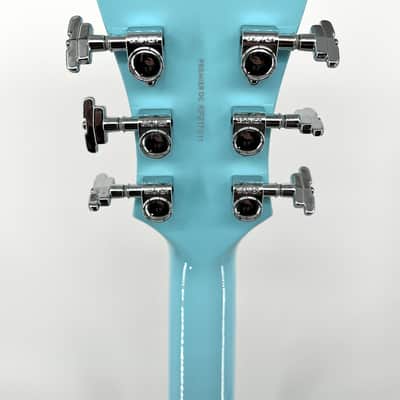 D'Angelico Premier DC Semi-Hollow with Stop-Bar Tailpiece 2021 - Sky Blue with D'Angelico Gig Bag image 15