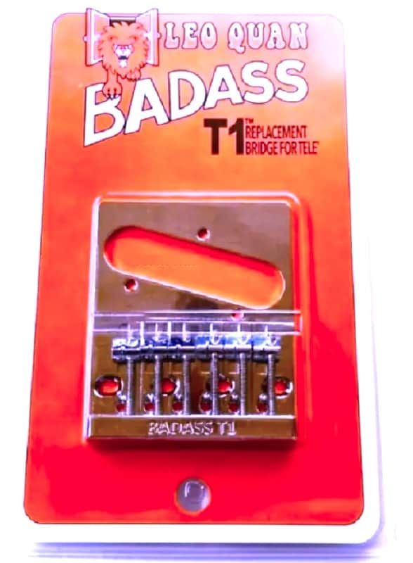 Leo Quan Badass T1 Nickel, Best Sustain Upgraded 6 Pc Bridge Saddle Plate fits Vintage (4 Hole) Telecaster Guitars image 1