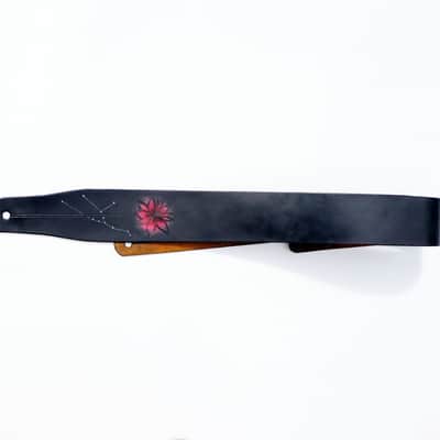 burnyblack custom made guitar strap - dreamy red black/red image 6