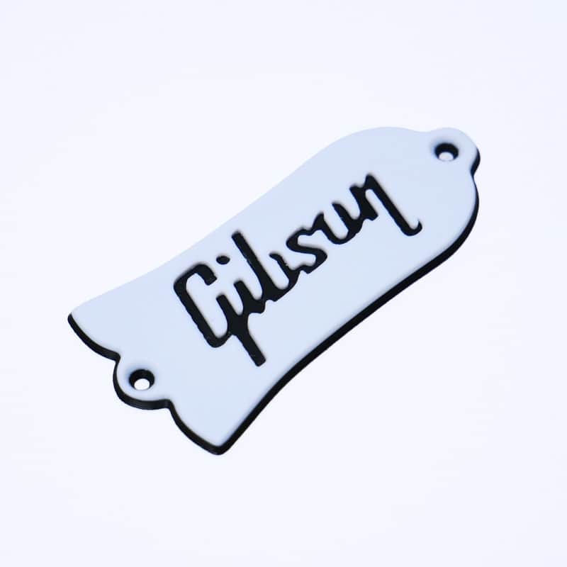 Custom Gibson Les Paul Truss Rod Cover - Gibson Logo (White & Black) image 1