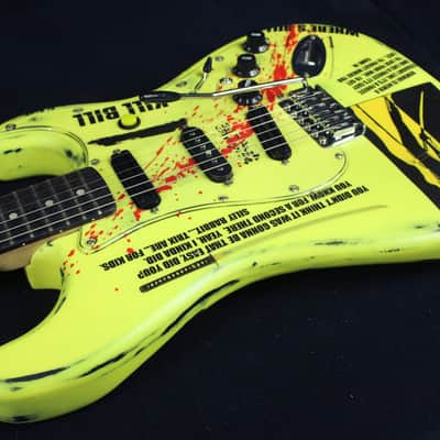 Custom Painted and Upgraded Fender Squier Strat CXS Series Custom  Aged and Worn With Graphics And Matching Headstock image 17