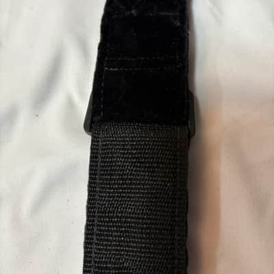 LM 2" Crushed Velvet Black guitar STRAP W/ Leather Ends- Comfortable, Soft - Fire Sale image 5